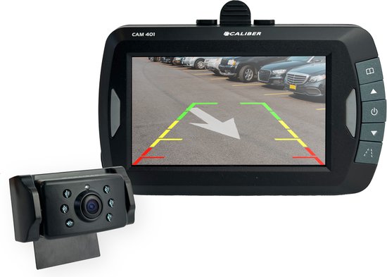 Caliber draadloze achteruitrijcamera voor Auto Caravan Camper - Achteruitrij camera set - Achteruitrijcamera draadloos 4,3 Inch Scherm - Nachtzicht - Waterbestendig (CAM401) van Caliber