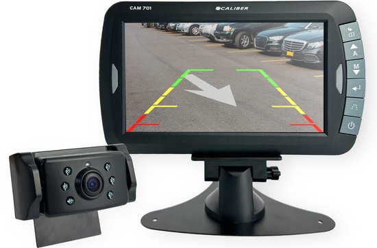 Caliber draadloze achteruitrijcamera voor Auto Caravan Camper - Achteruitrij camera set - Achteruitrijcamera draadloos 7 Inch Scherm - Nachtzicht - Waterbestendig (CAM701) van Caliber