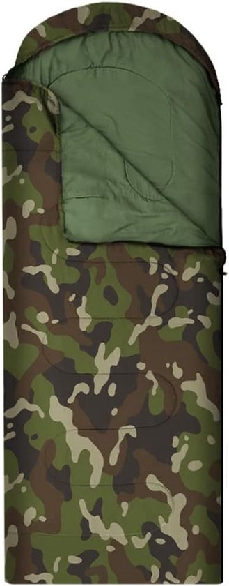 Camouflage Slaapzak - Outdoor Slaapzak - Kamperen en Reizen - Huidvriendelijke Voering - 180+30x75 cm - Camouflage
