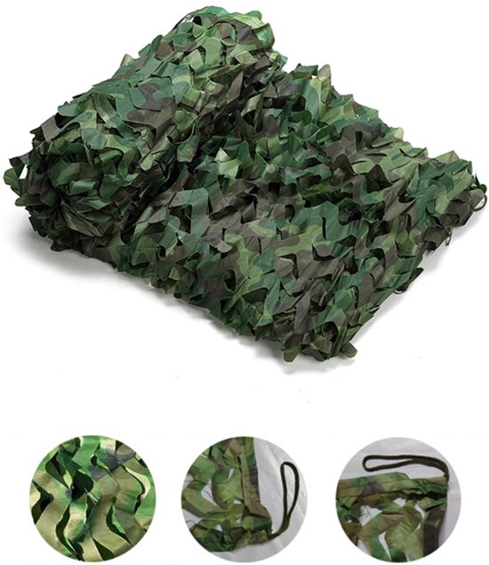 Camouflage zonneschermnet 300x200cm - Camouflagenet - Camo - Tuinnet - Schaduwdoek - Camonet - Voor Optimaal Camouflage Effect - Voor kamperen, tuin, decoratie, achtergrond, camouflage, privacy scherm - Groen - 1 stuk van Merkloos