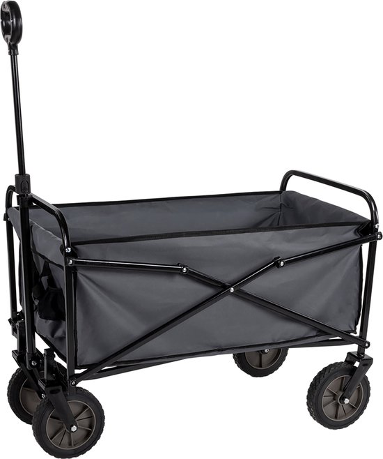 Camp Active Bolderkar Opvouwbaar - Bolderwagen tot 70kg - Rolwagentje voor Camping en Festivals - in Hoogte Verstelbare Hendel - Strandwagen 82 x 52 x 63 cm - Zwart van Camp Active