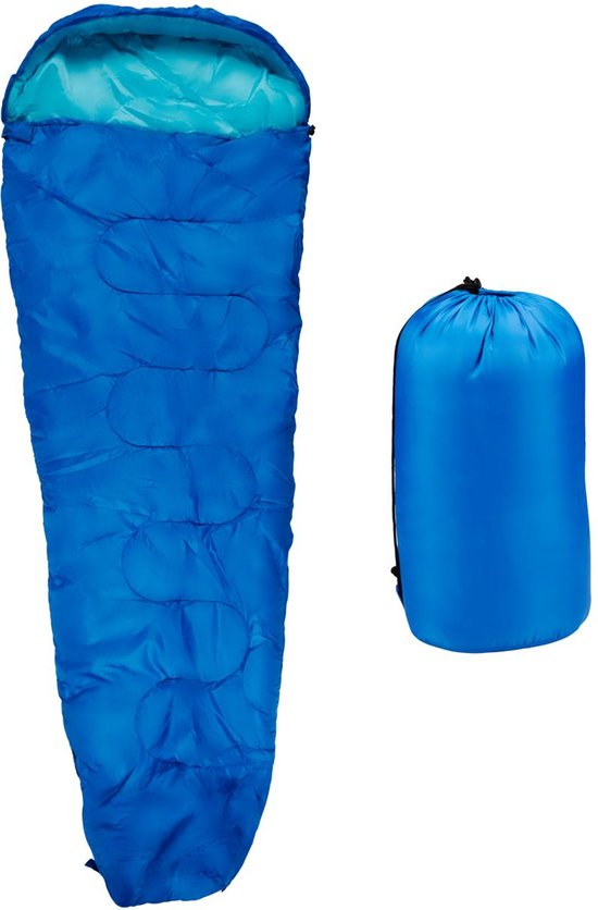 Camp Active Mummy Slaapzak - Zomerslaapzak voor 5°C tot 10°C - 210 x 80 cm - Blauw van Camp Active