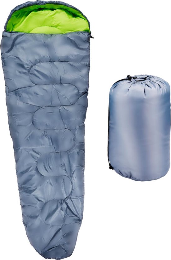 Camp Active Mummy Slaapzak - Zomerslaapzak voor 5°C tot 10°C - 210 x 80 cm - Grijs/Geel van Camp Active