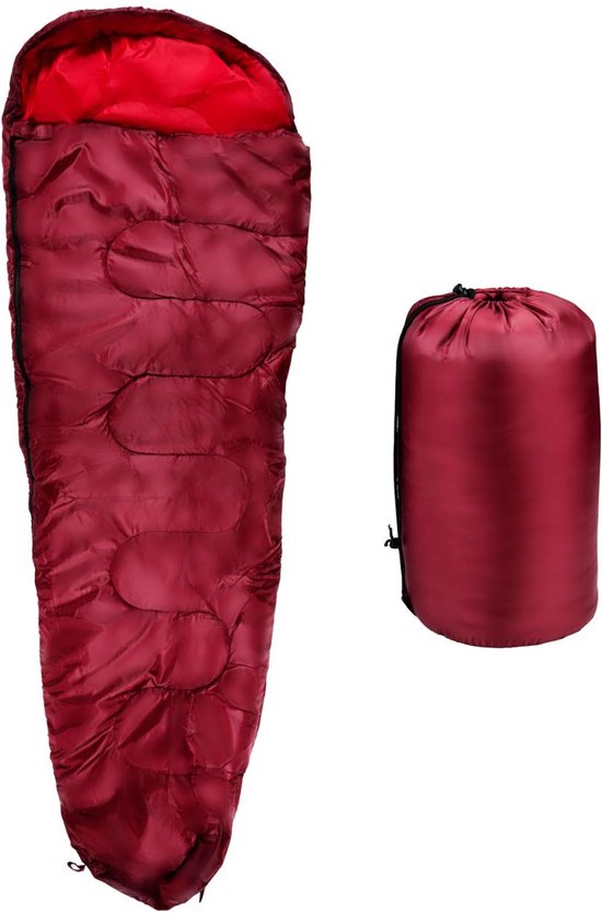 Camp Active Mummy Slaapzak - Zomerslaapzak voor 5°C tot 10°C - 210 x 80 cm - Rood van Camp Active