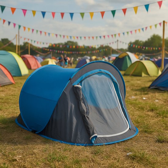 Camp Active Pop-up Tent voor 2 Personen – Lichtgewicht Kampeertent met Snel Opzetbaar Ontwerp – Waterbestendig – Mesh-Deur – Ideaal voor Festivals, Outdoor & Trekking van Camp Active