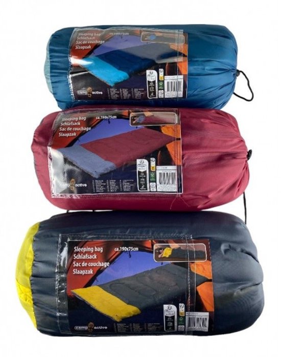 Camp Active Slaapzak - 190 x 75 cm - Grijs/Geel