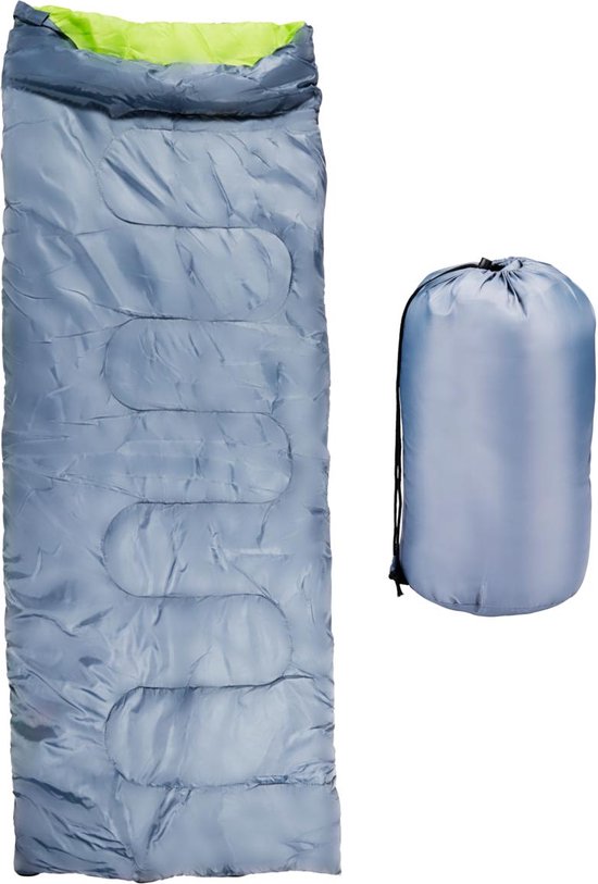 Camp Active Slaapzak Volwassenen - Zomerslaapzak voor 5°C tot 10°C - 190 x 72 cm - Grijs/Geel van Camp Active