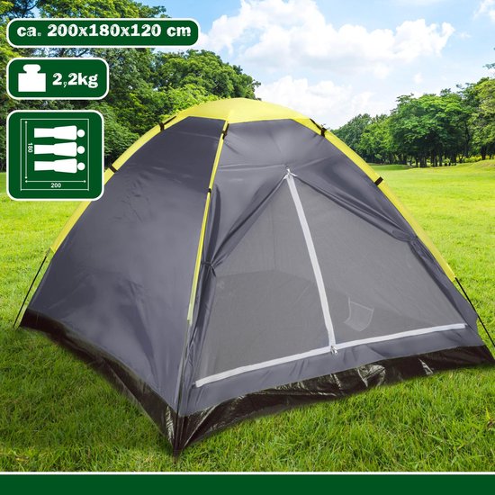 Camp Active tent - Koepeltent 3 persoons - Polyester - Grijs - 200 x 180 x 120 cm van Camp Active
