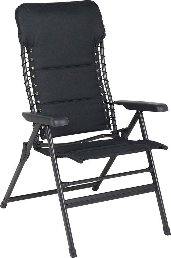 Campart Campingstoel CH-0696- Vouwstoel Mollema - Verstelbare standen en opvouwbaar - Hoogwaardig aluminium frame - Lichtgewicht - 600D Polyester - incl Hoofdsteun - Stoel Camping en Tuin - Grijs van Campart