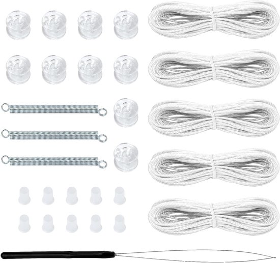 Camper Zonnescherm Reparatie - Raambekleding Set - Camper Onderhoud - Snelle Herstel Functie - 5x Koord 10x Katrol - Meerdere Kleuren