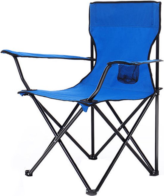 Campfest - Campingstoel - Vouwstoel - Campingstoelen - Kamperen - Met bekerhouder - Inklapbaar - Festival camping - blauw van Campfest