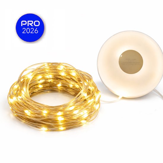 Campify String - Camping Lichtsnoer 8 M - Campify String Light - Warme lichten en Kleur licht - Campinglamp - Campingverlichtingssnoer - Lampenslinger - Ambience Strip - 4-in-1 draagbaar - Camplamp - Oprolbaar - Kampeerlamp van Merkloos