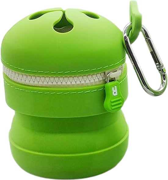 Camping Afvalbak - Opvouwbare Vuilnisbak - Buiten Opruimen - Compact Opvouwbaar - 7.3 x 7 cm - Groen