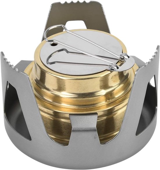 Camping Alcohol Stove, Ultralight Camp Spirits Kachels Met Stand, Draagbare Stove Alcohol Brander voor Kamperen, Wandelen, Backpacken, Picknick, Barbecue(Grijs) van Camping