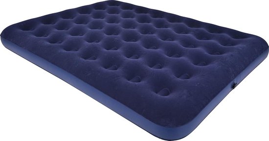 Camping Bed - 2-Person Jilong Velour Air Mattress Guest Bed Blue Queen 203x152x22cm van Camp