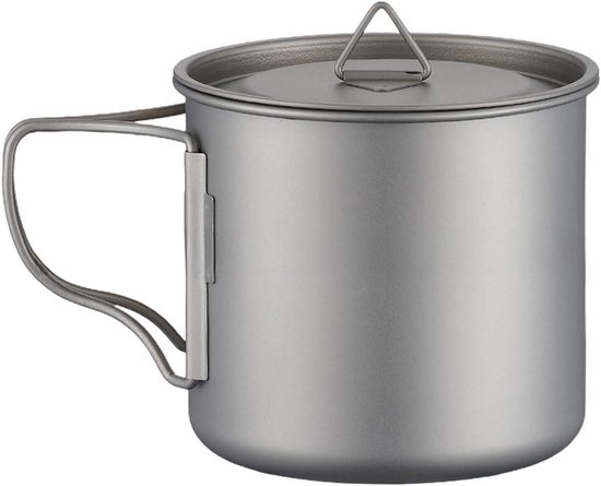 Camping Beker - Waterkoker Mok - Outdoor Drinken - Opvouwbaar Handvat - 700ml - Grijs