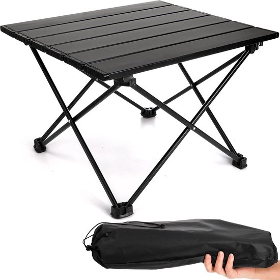 Camping bijzettafel, draagbare opvouwbare strandtafel, kleine aluminium picknicktafel voor buiten koken, barbecueën, wandelen, boot, reizen, 40*35*28cm