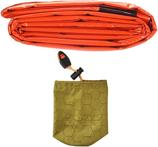 Camping Bivakzakken - Nood Slaapzak - Outdoor Overleven - Waterdicht Winddicht - 200x90 cm - Oranje Groen