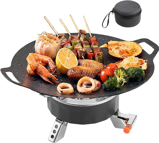 Camping Brander - Draagbare Kookplaat - Buiten Koken - Opvouwbaar Compact - 6800W - Zilver