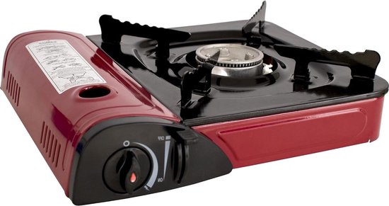 Camping camping gas kookstel Gastro rood campingkooktoestel met ingebouwde ontsteking & temperatuurregelaar - Kamperen - Koken van Gastro.