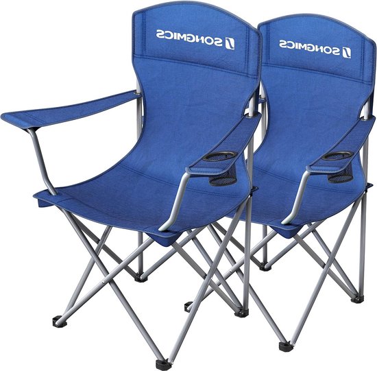 Camping Chair Set of 2 Folding Comfortable Chair - Holds up to 150 kg - Blue Outdoor Chair van Camp
