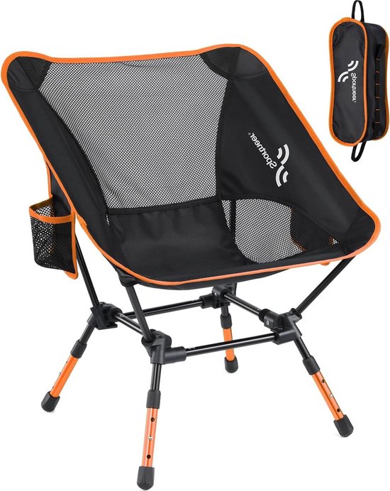 Camping Chairs - Folding Chairs Height Adjustable Beach Chair for Adults - Portable & Compact Outdoor Chairs for Camping Hiking Picnic Aluminium Beach Chair Folding Garden van Camp