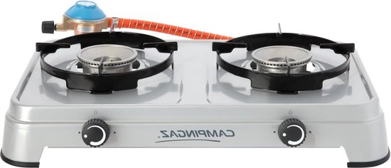 Camping Cook CV 2-pits gasfornuis - draagbaar campingfornuis met gaspatroon - 3600 W cartridgefornuis - verstelbare kookplaten van Campingaz