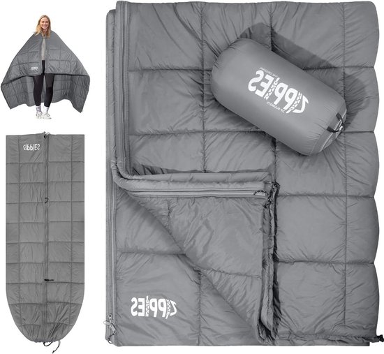 Camping Deken - Slaapzak deken - Koud weer buiten - 3M Thinsulate isolatie - 79 x 61 inch - Grijs
