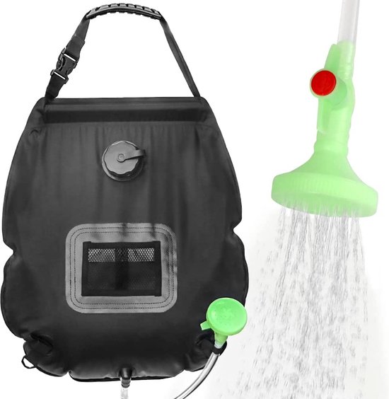 Camping Douche - Camping Douchezak - Buiten Douche - Tuindouche - Waterzak Met Douchekop - 20L - Zwart van Camp