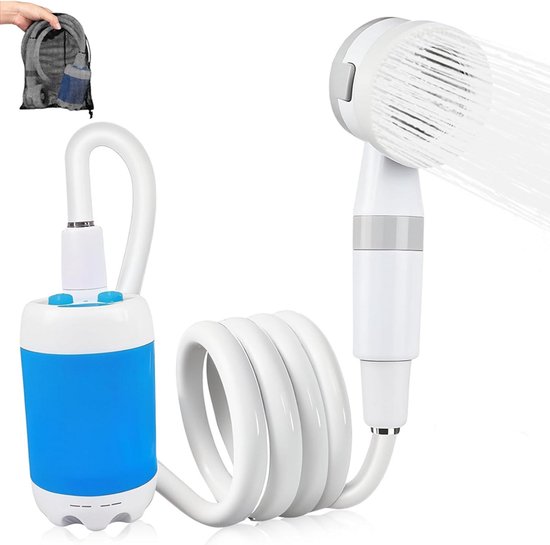 Camping Douche - Campingdouche Draagbaar - Portable Shower Met Lithium Battery - 5000 Mah - Mobiele Douche - Buitendouche - Tuindouche - Draagbare Douche - Reisdouche - Tuindouche - Oplaadbare - 2m - Geschikt Voor Kamperen, Reizen En Strandvakanties