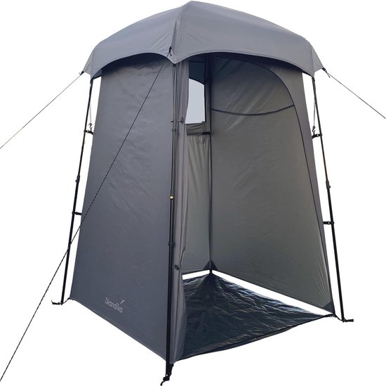 Camping douchegordijn met muggennet en snelle opbouw, 210 cm hoog en ondoorzichtig van Qeedo