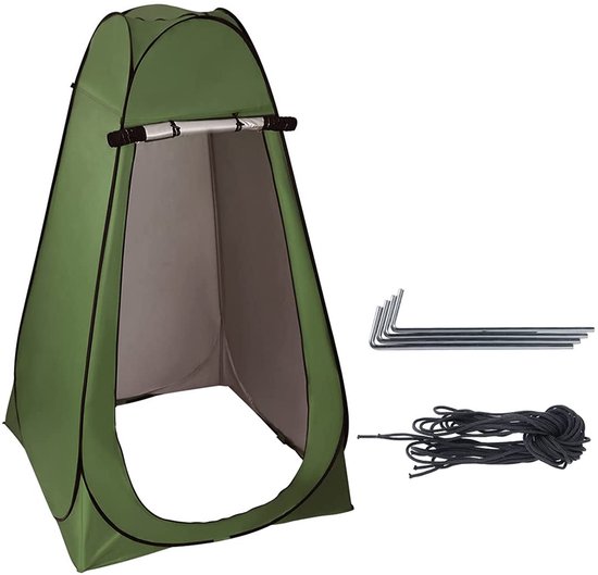 Camping Douchetent - 150*150*190cm - Legergroen - 190T Waterdicht Polyester - Pop-up - Eenvoudige en snelle montage - Veilige ondersteuning - Biedt perfecte privacy van Merkloos