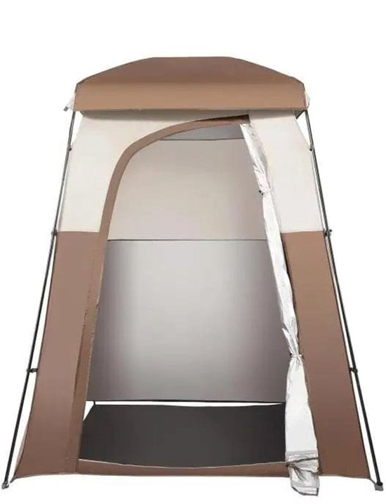 Camping Douchetent - Douchetent - Omkleedtent - 66" x 66" x 87" - Buiten - Privacy - Verplaatsbare - Schuilplaats - Afneembaar Dak - Hangtouw - Bruin van Merkloos