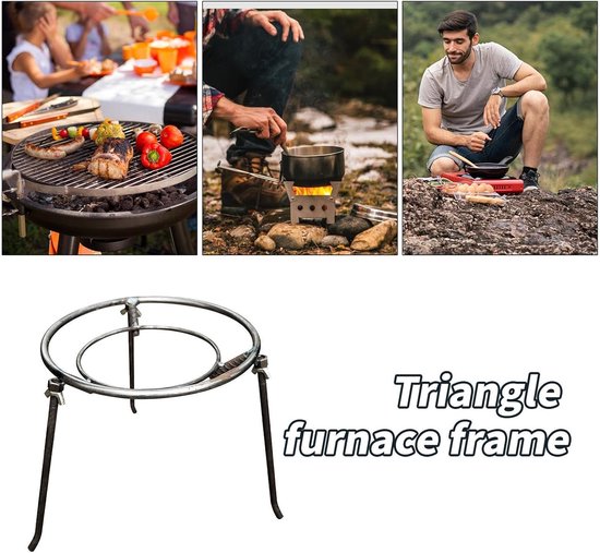 Camping Driepoot - Kookstandaard Driehoek - Buiten Koken - Snelle Montage - 30 x 30 x 26 cm - Zilver