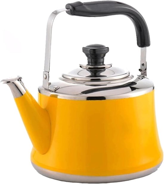 Camping fluitketel - Waterkoker Roestvrij Staal - Water Koken - Automatisch Fluitende Tuit - 7L - Wit