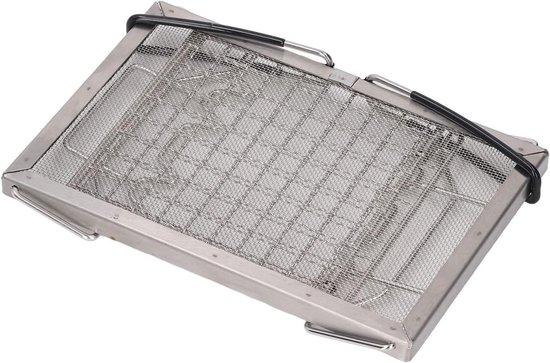 Camping Fornuis Broodrooster - Inklapbaar Toestel - Buiten Koken - Roestbestendig RVS - 300 Watt - Rood van Camping