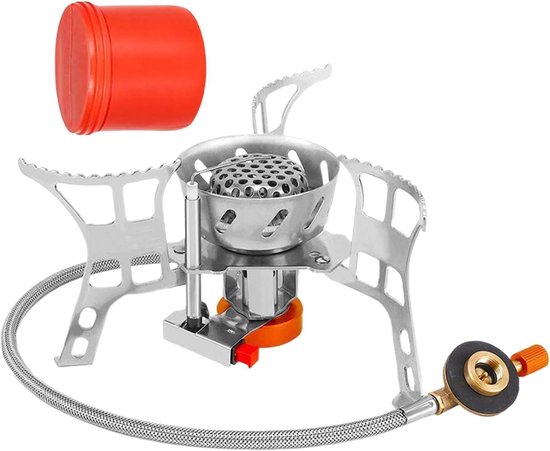 Camping fornuis - Buitenbrander - Koken op reis - Honingraat structuur - 95 cm hoog - Zilver