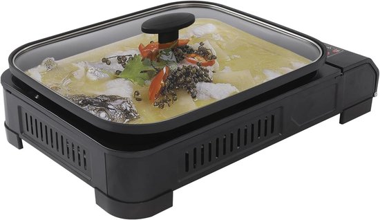 Camping Gas Grill - Draagbare Kookplaat - Buiten Koken - 2-pits Kooktoestel - 45 x 30.5 cm - Zwart