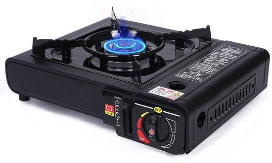 Camping gas kookstel Draagkoffer incl 4 gas cardridges- Noodpakket - Gas Aangedreven - Lichtgewicht & Draagbaar - Camping - Festivals - Visreizen. van Swiss Peak