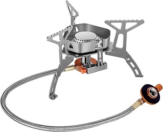 Camping Gasbrander - Mini Stoof - Buiten Koken - Piëzo Ontsteking - 3500 Watt - Zilver
