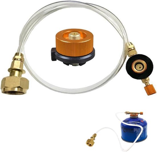 Camping gasfles adapter - draagbaar - 1 stuk - hoogwaardig aluminium van Merkloos