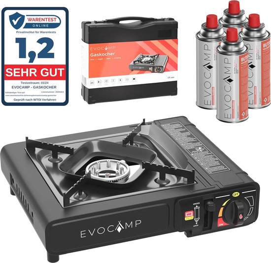 Camping Gasfornuis 1-vlammig met Draagtas - Ideaal voor Kamperen en Outdooractiviteiten van Camp