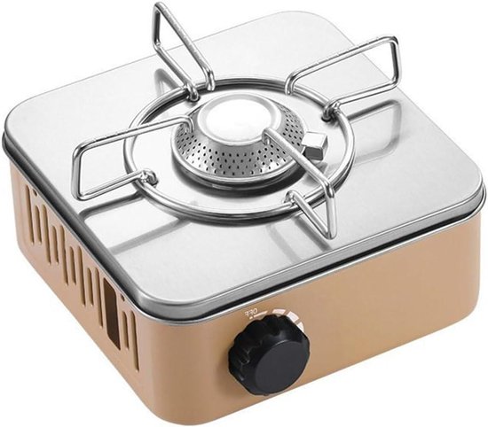 Camping Gasfornuis - Buiten koken - Outdoor avonturen - 2800W Krachtig - 21.5 cm breed - Geel