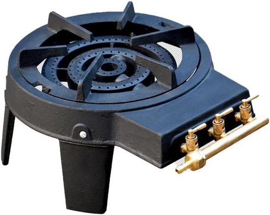 Camping gasfornuis - Buiten koken - Terras diner - Echt gietijzer - 30x10 cm - Zwart