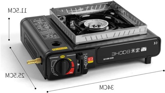 Camping Gasfornuis - Draagbaar Kooktoestel - Buiten Koken - Automatische Ontsteking - 34 x 12 cm - Zilver