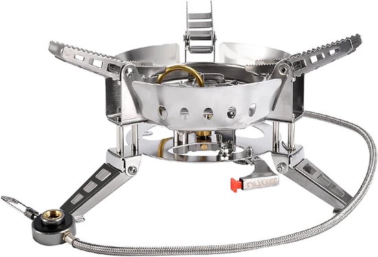Camping Gasfornuis - Draagbare Kookset - Buiten Koken - Winddicht Ontwerp - 6800W Vermogen - Zilver
