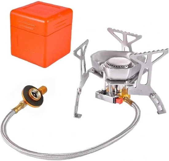 Camping Gasfornuis - Draagbare Kooktoestel - Outdoor Koken - Piëzo Ontsteking - 1500 Gram - Zilver