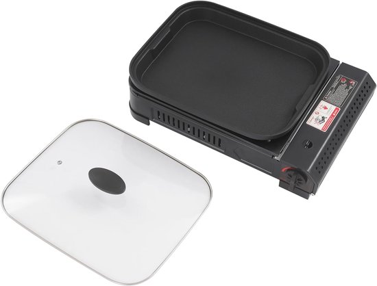 Camping Gasgrill - Draagbare Kookplaat - Buiten Koken - Compact Tafelmodel - 45 x 305 x 85 cm - Zwart