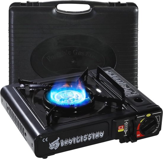 Camping gaskooktoestel 1-pits met piëzo-ontsteking - ideaal voor outdoor en kamperen van Camping