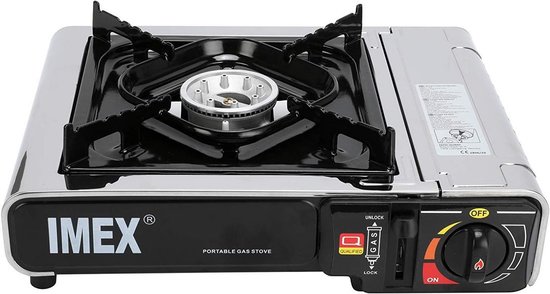 Camping Gasstel - Draagbare Kookplaat - Buiten Koken - Piezo Ontsteking - 8 Cartridges - Honing